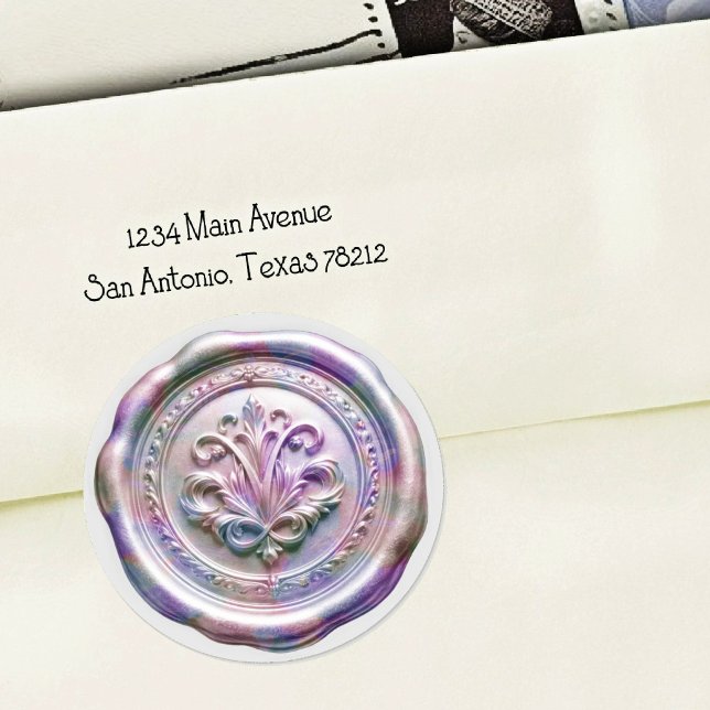 Pegatina Redonda Faux Wax Envelope Seal Style 4 Purple 20 Sticker (Subido por el creador)