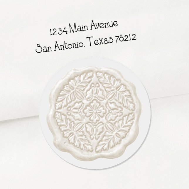 Pegatina Redonda Faux Wax Seal, Cream (Subido por el creador)