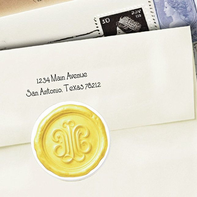 Pegatina Redonda Faux Wax Seal Deep Impression  Lemon Yellow (Subido por el creador)