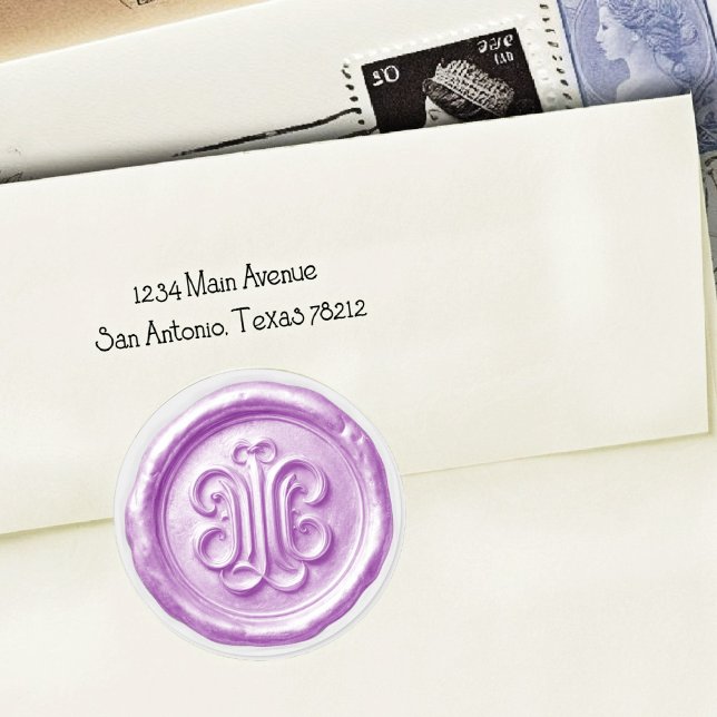Pegatina Redonda Faux Wax Seal Deep Impression Purple (Subido por el creador)