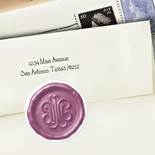 Pegatina Redonda Faux Wax Seal Deep Impression Purple (Subido por el creador)