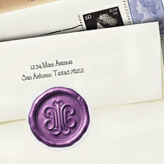 Pegatina Redonda Faux Wax Seal Deep Impression Purple 2 (Subido por el creador)