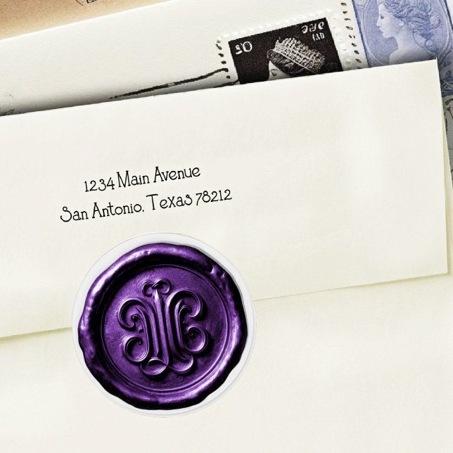 Pegatina Redonda Faux Wax Seal Deep Impression Purple 3 (Subido por el creador)
