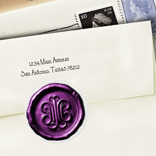 Pegatina Redonda Faux Wax Seal Deep Impression Purple 4 (Subido por el creador)