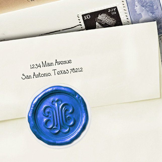 Pegatina Redonda Faux Wax Seal Deep Impression True Blue (Subido por el creador)