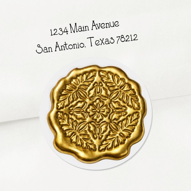 Pegatina Redonda Faux Wax Seal, Light Gold (Subido por el creador)