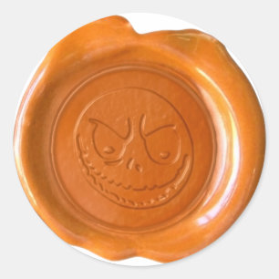 Pegatina Redonda Faux Wax Seal - Naranja - GOBLIN