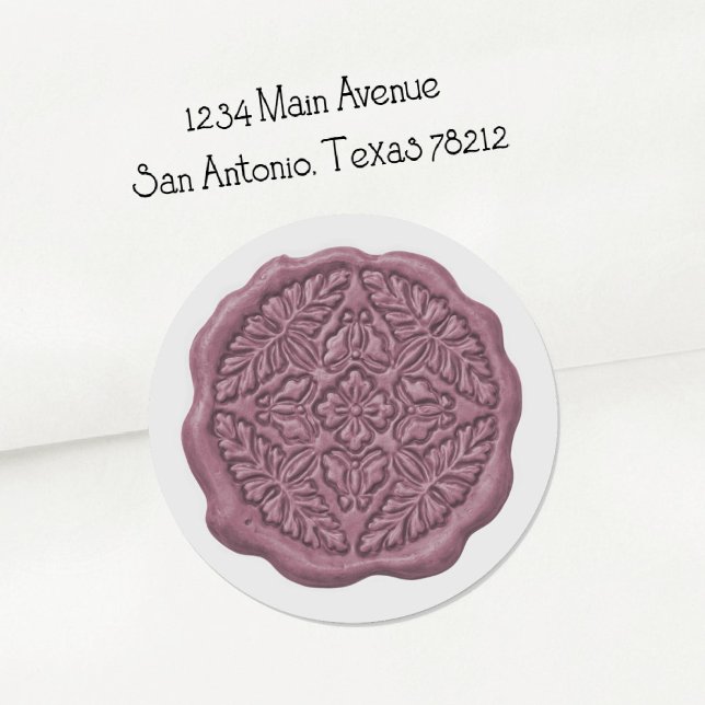 Pegatina Redonda Faux Wax Seal, Orchid Purple (Subido por el creador)