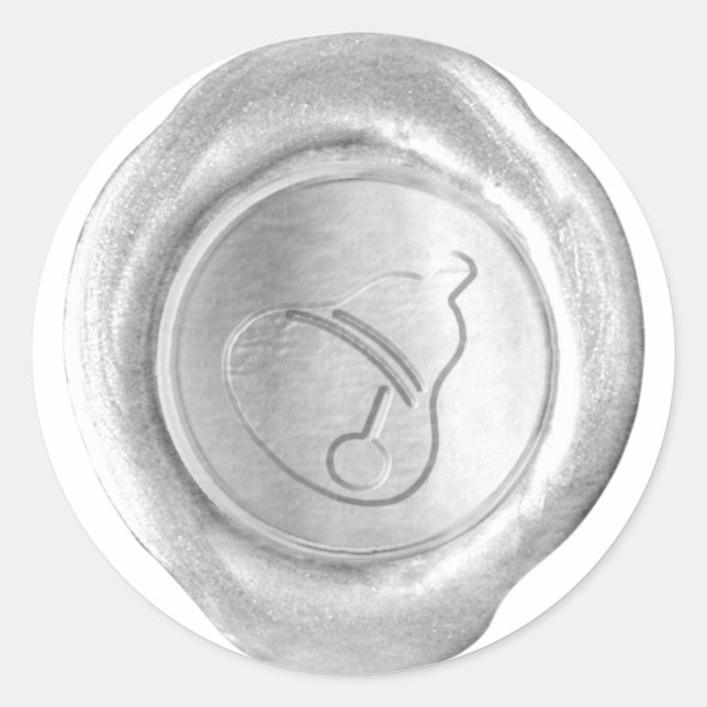 Pegatina Redonda Faux Wax Seal - Plata - NAVIDADES BELL (Anverso)