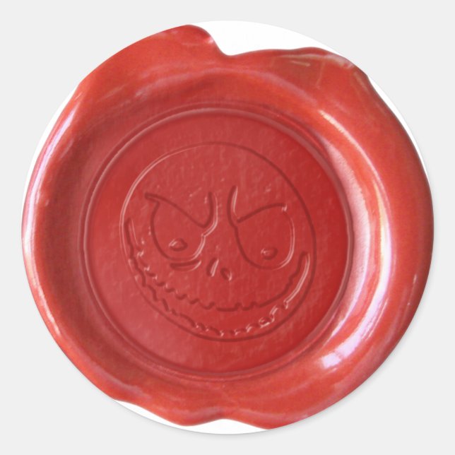Pegatina Redonda Faux Wax Seal - Rojo - GOBLIN (Anverso)