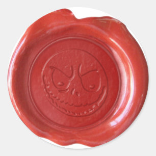 Pegatina Redonda Faux Wax Seal - Rojo - GOBLIN