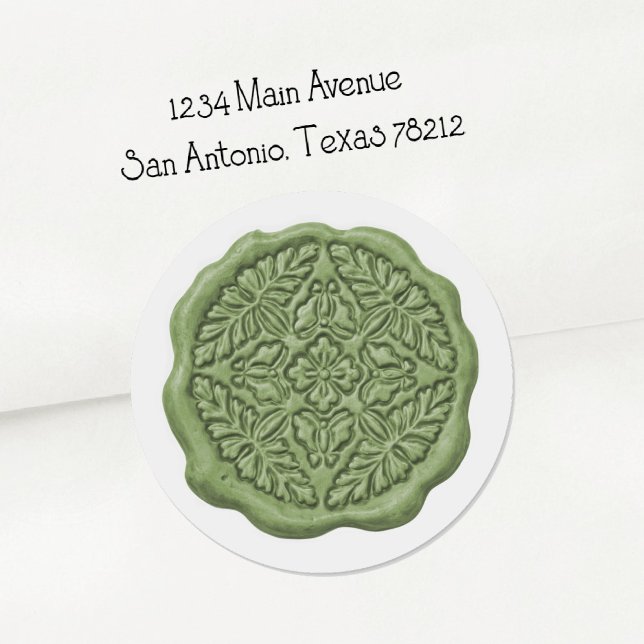 Pegatina Redonda Faux Wax Seal, Soft Green (Subido por el creador)