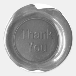 Pegatina Redonda Faux Wax Seals - Carbón - Negrita - Gracias