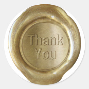 Pegatina Redonda Faux Wax Seals - Gold - Bold - Gracias