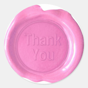 Pegatina Redonda Faux Wax Seals - Pink - Bold - Gracias