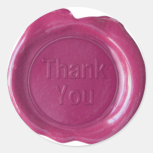Pegatina Redonda Faux Wax Seals - Rosa - Negrita - Gracias
