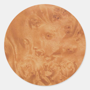 Pegatina Redonda faux Wood Grain