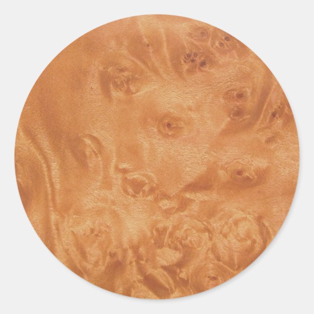 Pegatina Redonda faux Wood Grain (Anverso)