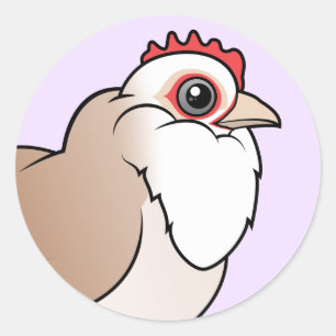 Pegatina Redonda Faverolles Hen