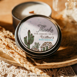 Pegatina Redonda Favor Baby Shower de Cowboy Boy Western