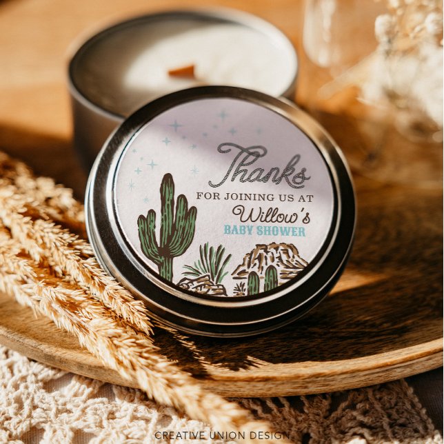 Pegatina Redonda Favor Baby Shower de Cowboy Boy Western (Subido por el creador)