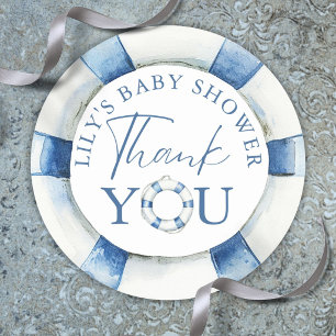 Pegatina Redonda Favor de agradecimiento para baby shower con salva