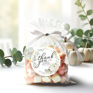 Pegatina Redonda Favor de agradecimiento para baby shower de calaba