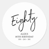 Favor de agradecimiento para cumpleaños 80 de Blac