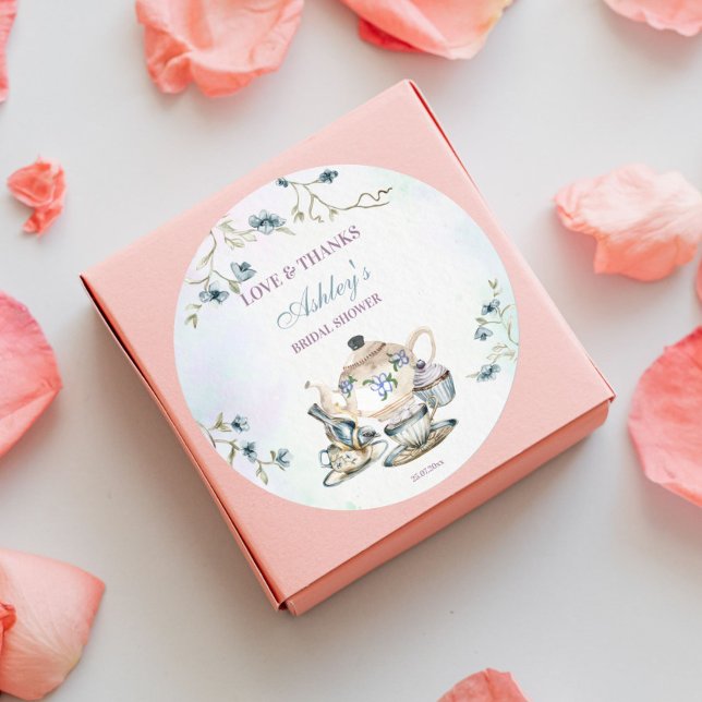 Pegatina Redonda Favor de agradecimiento para la fiesta de té de la (Subido por el creador)