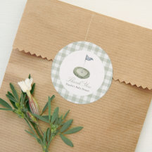 Favor de Baby Shower de Golf en Cuadros Verde Salv