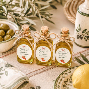 Pegatina Redonda Favor de baby shower Mercado Italiano para bebé