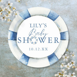 Pegatina Redonda Favor de Baby Shower para la supervivencia marina