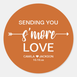 Pegatina Redonda Favor de Boda Boho S'more