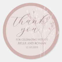 Favor de boda de oro rosa con caligrafía simple
