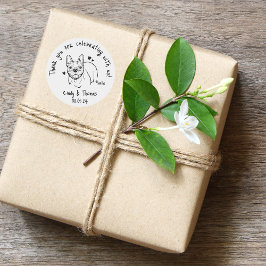 Pegatina Redonda Favor de boda divertido y chic personalizado para 