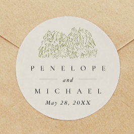 Pegatina Redonda Favor de Boda en el Parque Nacional Yosemite