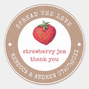 Pegatina Redonda favor de boda Kraft Spread The Love Mermelada de F