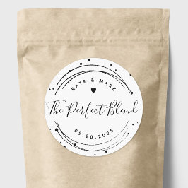 Pegatina Redonda Favor de Boda The Perfect Blend Circular Moderno