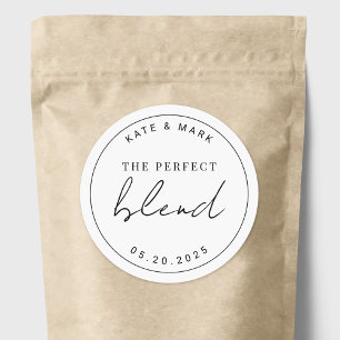 Pegatina Redonda Favor de café Minimalista La Mezcla Perfecta para 