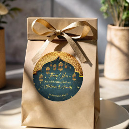 Pegatina Redonda Favor de celebración de Henna Mehndi de las noches