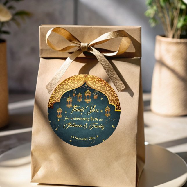 Pegatina Redonda Favor de celebración de Mehndi Henna de las no (Arabian nights Mehndi Henna celebration favor Classic Round Sticker)