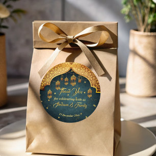 Pegatina Redonda Favor de celebración de Mehndi Henna de las noches