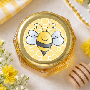 Pegatina Redonda Favor de cumpleaños de panal de abeja bumble