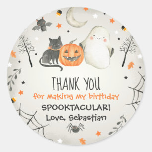 Pegatina Redonda Favor de cumpleaños hábil fantasma Spooktacular de