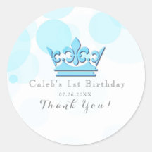 Favor de cumpleaños real Corona Azul y Puntos