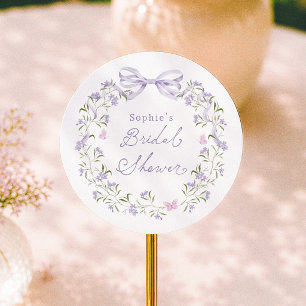 Pegatina Redonda Favor de Despedida de Soltera Cottagecore Flor Sil