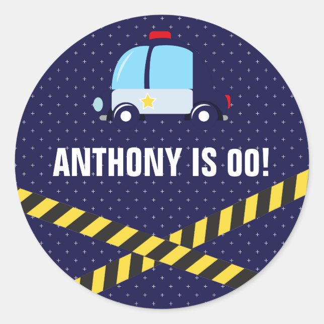 Pegatina Redonda Favor de invitado de fiesta de cumpleaños con temá (Anverso)