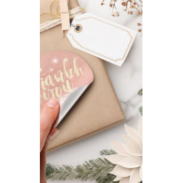 Pegatina Redonda Favor de la boda Gracias Pareja Mason Jar Rosa Gol