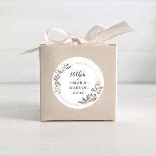 Pegatina Redonda Favor de la boda islámica Nikkah