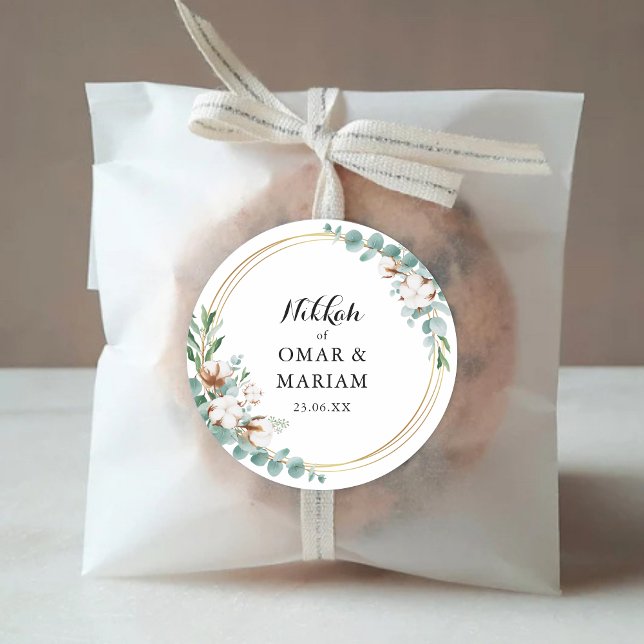Pegatina Redonda Favor de la boda islámica Nikkah (Subido por el creador)